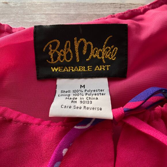 Bob Mackie Wearable Art Oversized Butterfly Tie Neck Blouse Size M - Picture 8 of 9